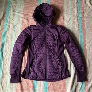 Lululemon first mile jacket in darkest magenta, size 8